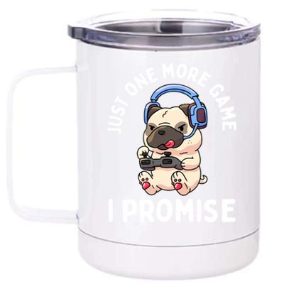 Gaming Pug Gamer Dog Lover Video Game Gift 12 oz Stainless Steel Tumbler Cup