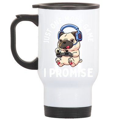 Gaming Pug Gamer Dog Lover Video Game Gift Stainless Steel Travel Mug