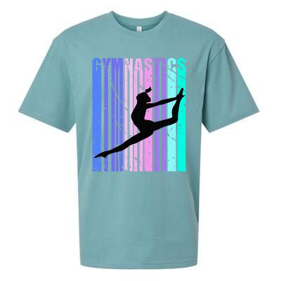 Gymnastics Purple Green Woman Women Gymnast Sueded Cloud Jersey T-Shirt