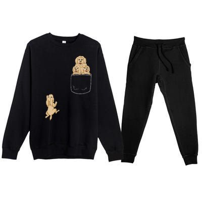 Goldendoodle Pocket Premium Crewneck Sweatsuit Set