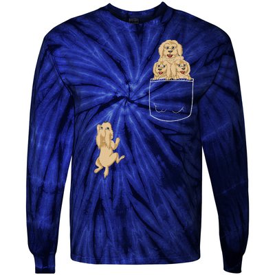 Goldendoodle Pocket Tie-Dye Long Sleeve Shirt