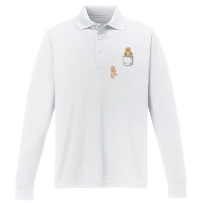 Goldendoodle Pocket Performance Long Sleeve Polo