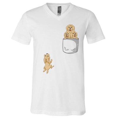 Goldendoodle Pocket V-Neck T-Shirt