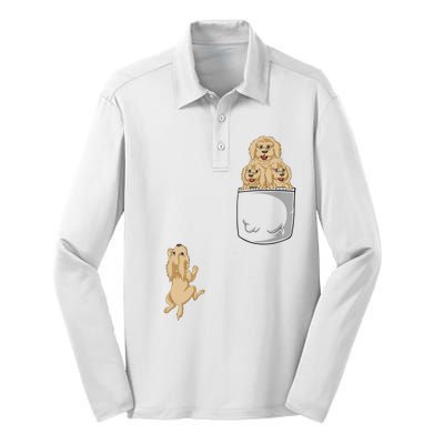 Goldendoodle Pocket Silk Touch Performance Long Sleeve Polo