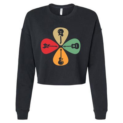 Guitar Player Guitarist Gift Guitar Lovers Women Cropped Pullover Crew