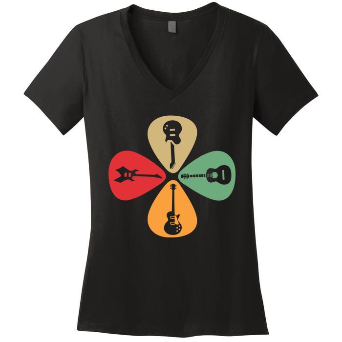 Guitar Player Guitarist Gift Guitar Lovers Women Women's V-Neck T-Shirt