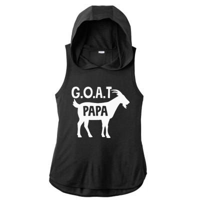 G.O.A.T. PAPA Greatest ShortSleeve Unisex Ladies PosiCharge Tri-Blend Wicking Draft Hoodie Tank