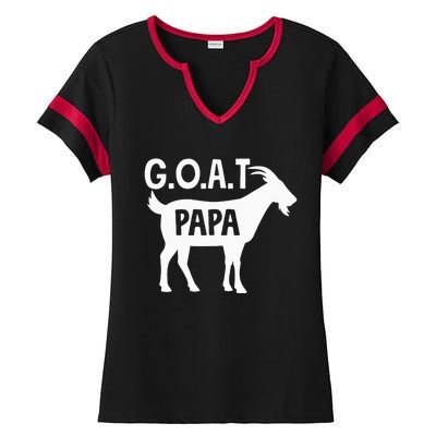 G.O.A.T. PAPA Greatest ShortSleeve Unisex Ladies Halftime Notch Neck Tee