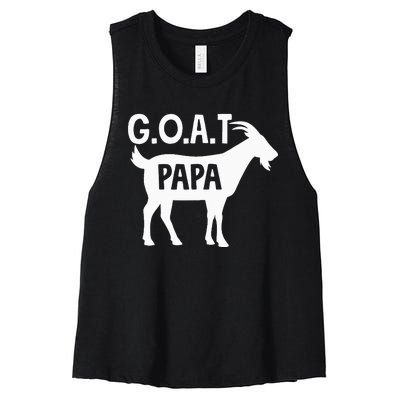 G.O.A.T. PAPA Greatest ShortSleeve Unisex Women's Racerback Cropped Tank