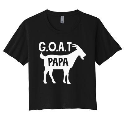 G.O.A.T. PAPA Greatest ShortSleeve Unisex Women's Crop Top Tee