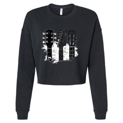 Guitar Player Gifts Rock N Roll Musician Festival Music Cropped Pullover Crew