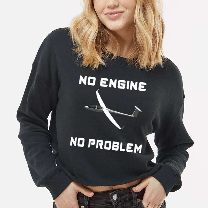 Glider Pilot Gliding Sailplane Flying Plane Cropped Pullover Crew