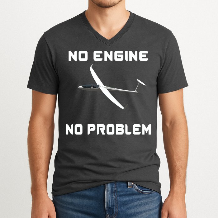 Glider Pilot Gliding Sailplane Flying Plane V-Neck T-Shirt