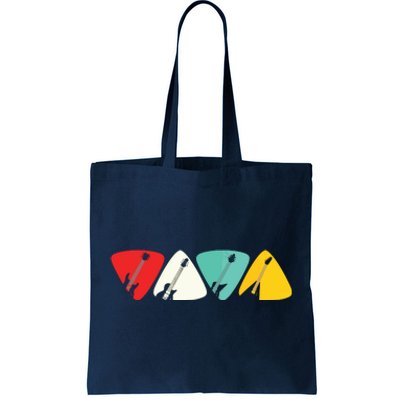 Guitar Pick Gift For Guitarist Retro Vintage Tee Gifts Tote Bag