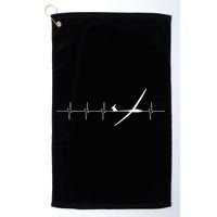 Glider Pilot Heartbeat Sailplane Pilot Gift Tee ECG Golf Towel