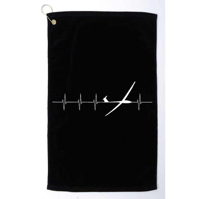 Glider Pilot Heartbeat Sailplane Pilot Gift Tee ECG Golf Towel