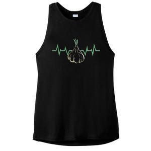 Garlic Plant Heartbeat Vegetables Cooking Garlic Gift Ladies PosiCharge Tri-Blend Wicking Tank