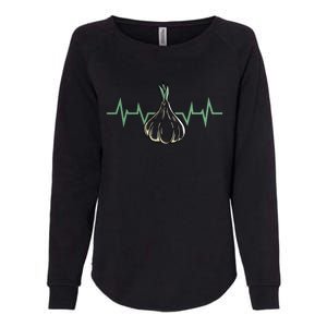 Garlic Plant Heartbeat Vegetables Cooking Garlic Gift Womens California Wash Sweatshirt