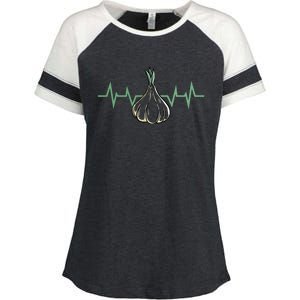 Garlic Plant Heartbeat Vegetables Cooking Garlic Gift Enza Ladies Jersey Colorblock Tee