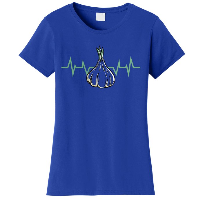 Garlic Plant Heartbeat Vegetables Cooking Garlic Gift Women's T-Shirt