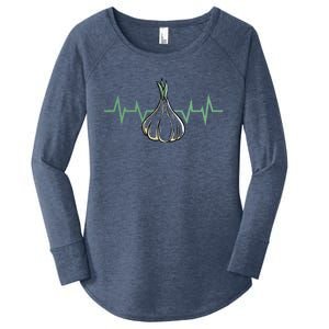 Garlic Plant Heartbeat Vegetables Cooking Garlic Gift Women's Perfect Tri Tunic Long Sleeve Shirt