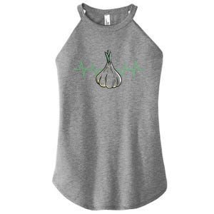 Garlic Plant Heartbeat Vegetables Cooking Garlic Gift Women's Perfect Tri Rocker Tank