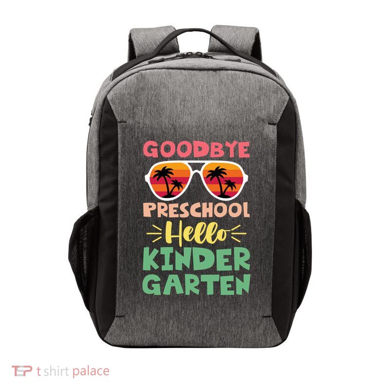 Goodbye Preschool Hello Kindergarten Goodbye Preschool Gift Vector Backpack
