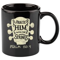 Guitarists Praise Him With The Strings Acoustic Guitar Music 11oz C Handle Ceramic Mug