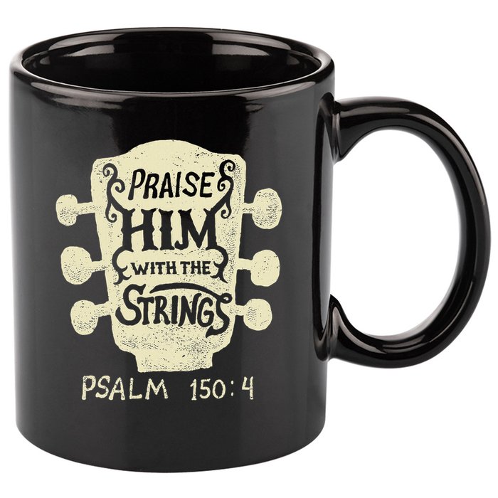 Guitarists Praise Him With The Strings Acoustic Guitar Music 11oz C Handle Ceramic Mug
