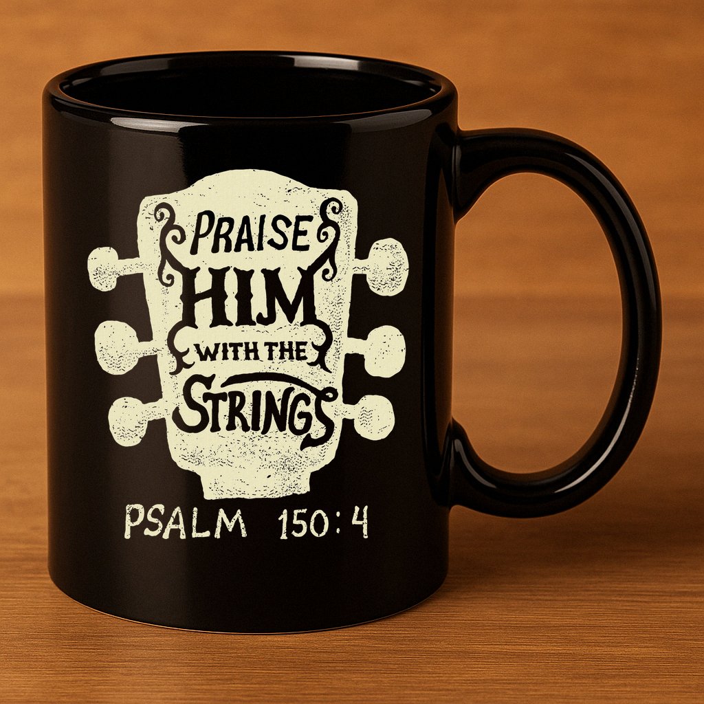 Guitarists Praise Him With The Strings Acoustic Guitar Music 11oz C Handle Ceramic Mug