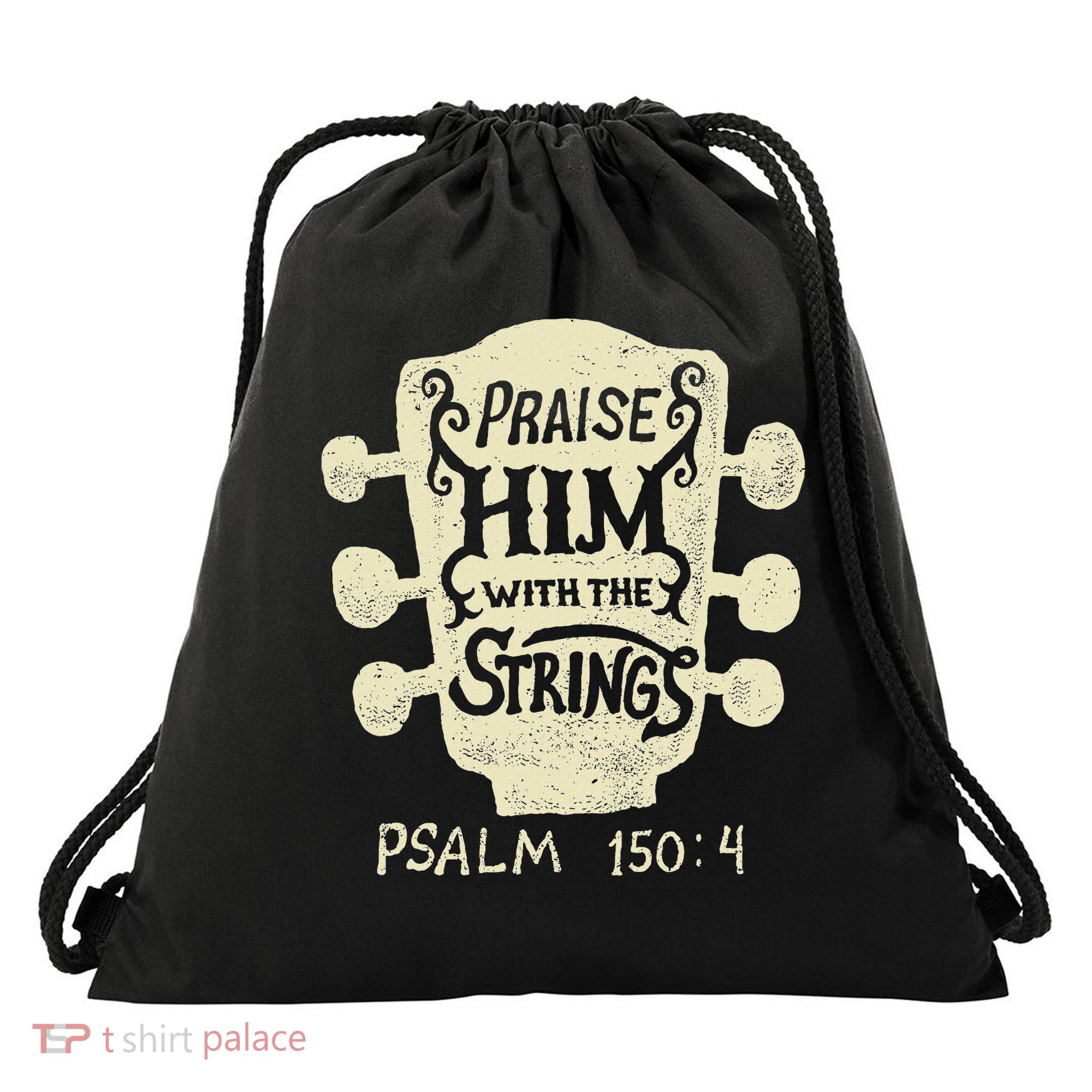 Guitarists Praise Him With The Strings Acoustic Guitar Music Drawstring Bag