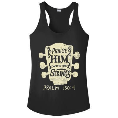 Guitarists Praise Him With The Strings Acoustic Guitar Music Ladies PosiCharge Competitor Racerback Tank