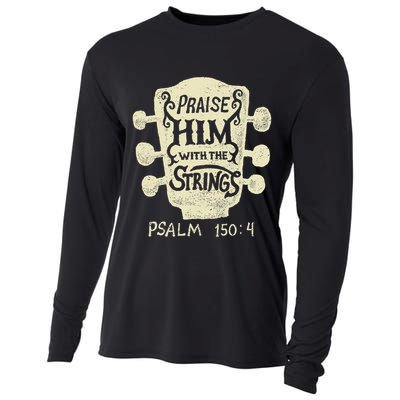 Guitarists Praise Him With The Strings Acoustic Guitar Music Cooling Performance Long Sleeve Crew