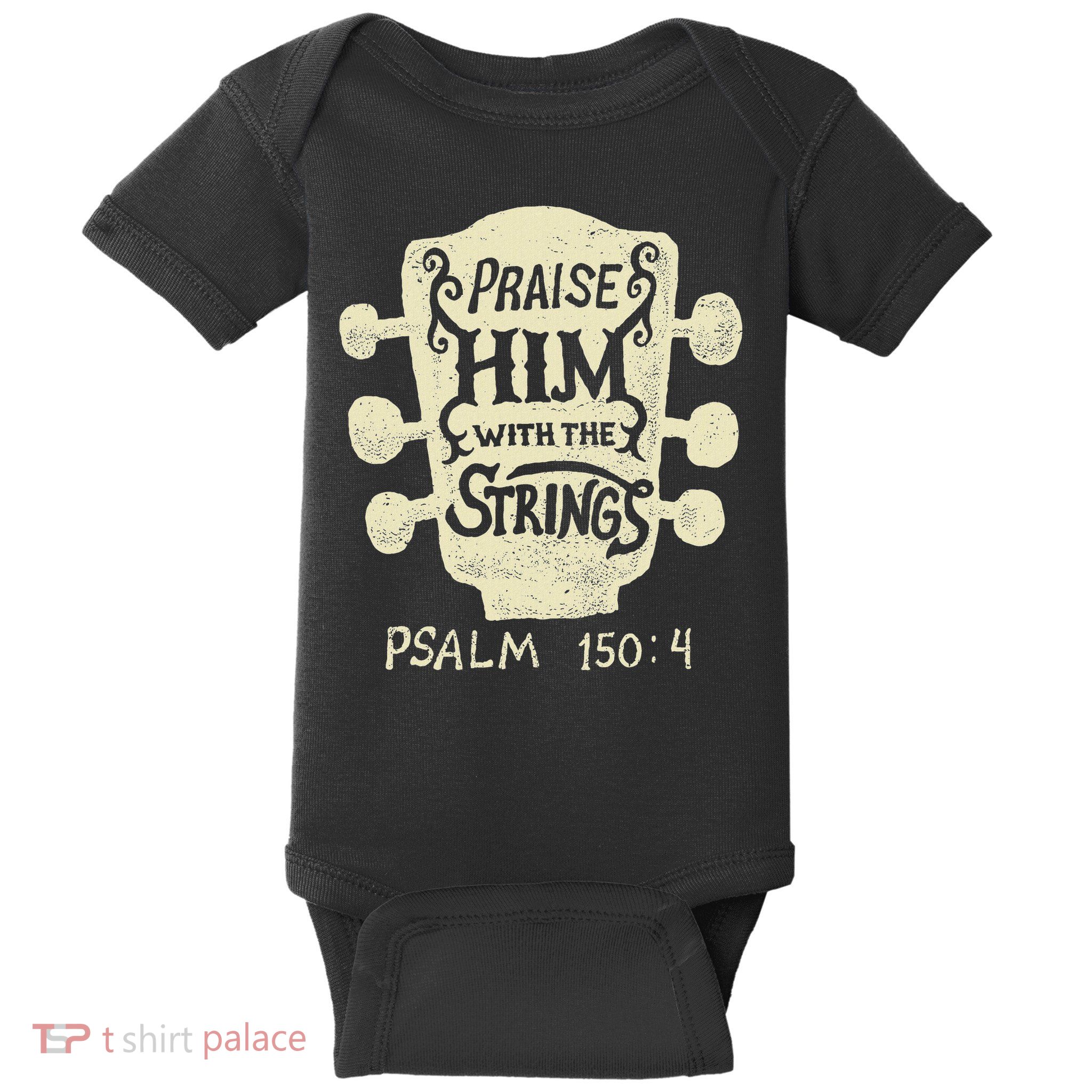 Guitarists Praise Him With The Strings Acoustic Guitar Music Baby Bodysuit