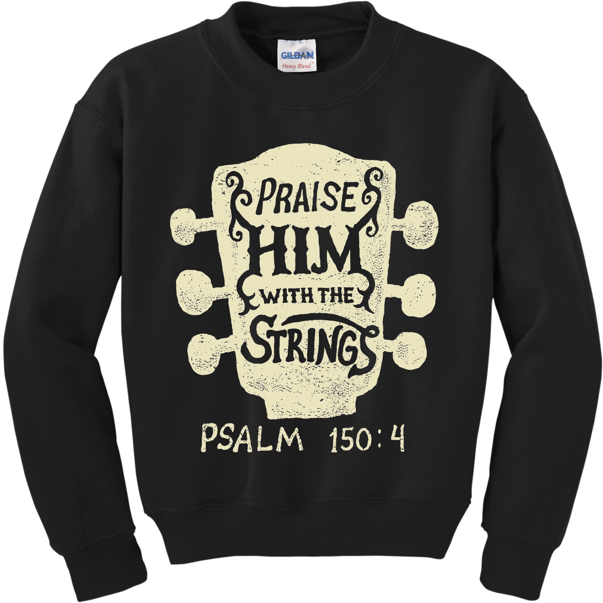 Guitarists Praise Him With The Strings Acoustic Guitar Music Kids Sweatshirt