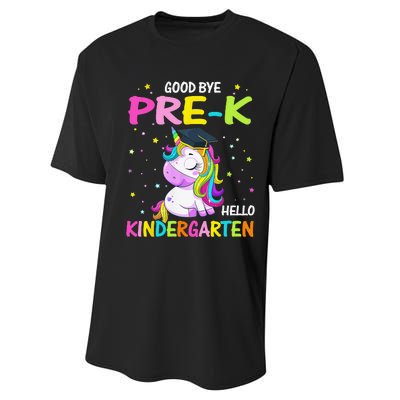 Goodbye Prek Hello Kindergarten Magical Unicorn Graduation Performance Sprint T-Shirt