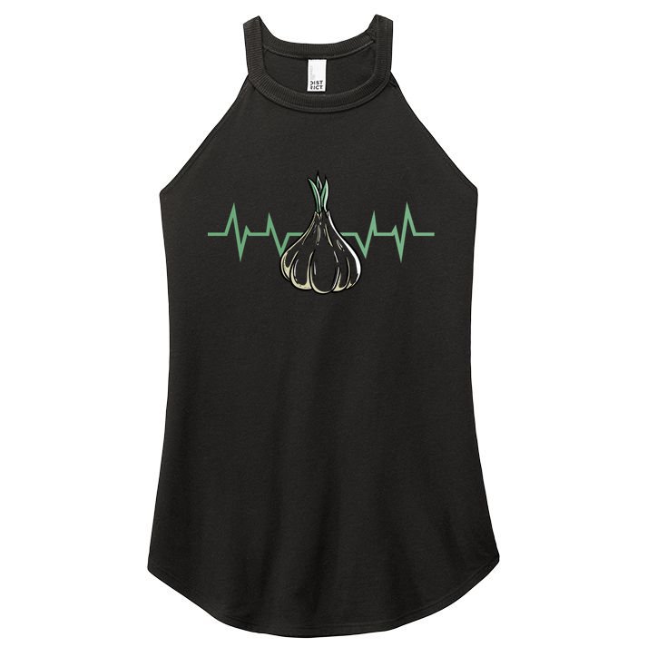 Garlic Plant Heartbeat Vegetables Cooking Garlic Gift Women's Perfect Tri Rocker Tank