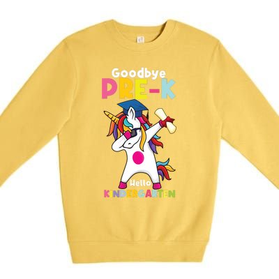 Goodbye Prek Hello Kindergarten Last Day Of School Premium Crewneck Sweatshirt