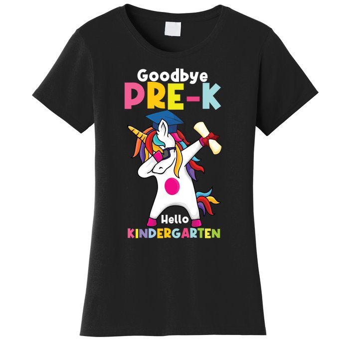 Goodbye Prek Hello Kindergarten Last Day Of School Women's T-Shirt