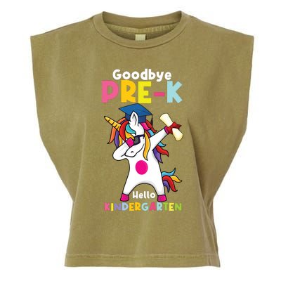 Goodbye Prek Hello Kindergarten Last Day Of School Garment-Dyed Women's Muscle Tee