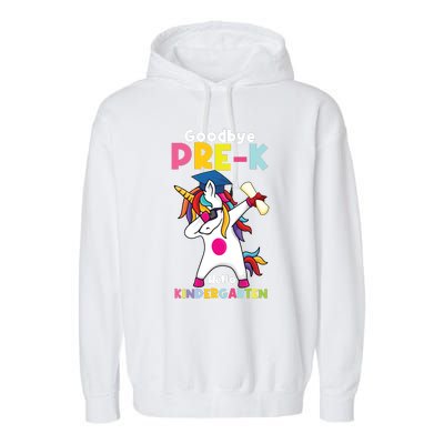 Goodbye Prek Hello Kindergarten Last Day Of School Garment-Dyed Fleece Hoodie