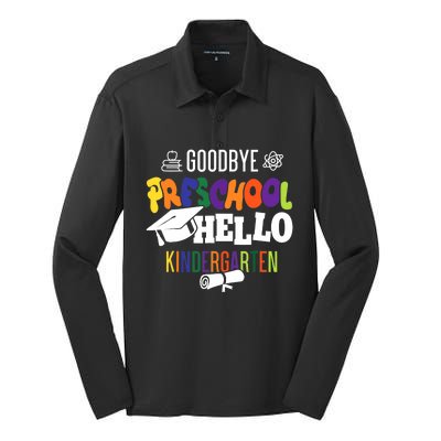 Goodbye preschool hello kindergarten Silk Touch Performance Long Sleeve Polo