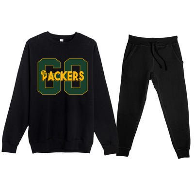 Go Packers Helmet Premium Crewneck Sweatsuit Set