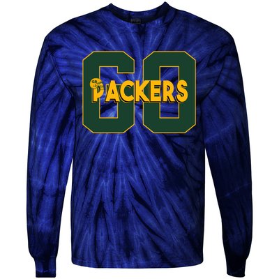 Go Packers Helmet Tie-Dye Long Sleeve Shirt