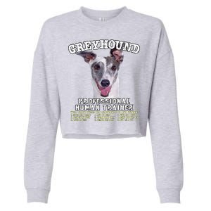 Greyhound Professional Human Trainer Cute Dog Cropped Pullover Crew