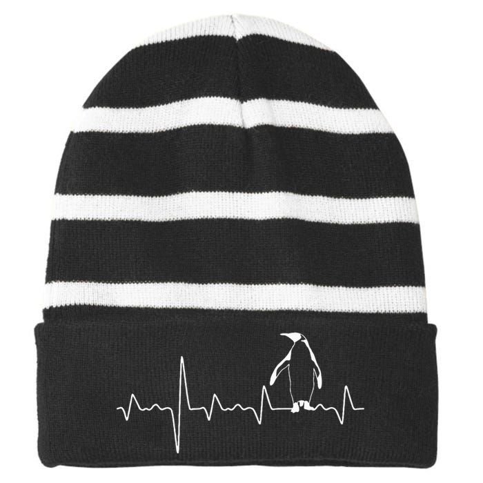 Great Penguin Heartbeat Gift Zoo Striped Beanie with Solid Band