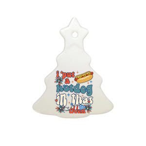 Groovy Put Hotdog In That Oven 4th Of July Pregnancy  Ceramic Tree Ornament