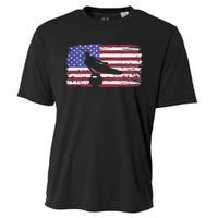 Gymnastics Pommel Horse Guy Usa American Flag Sports Team Cooling Performance Crew T-Shirt