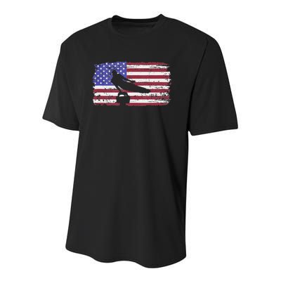 Gymnastics Pommel Horse Guy Usa American Flag Sports Team Youth Performance Sprint T-Shirt