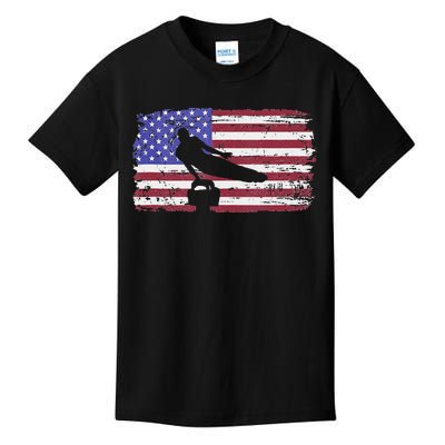 Gymnastics Pommel Horse Guy Usa American Flag Sports Team Kids T-Shirt